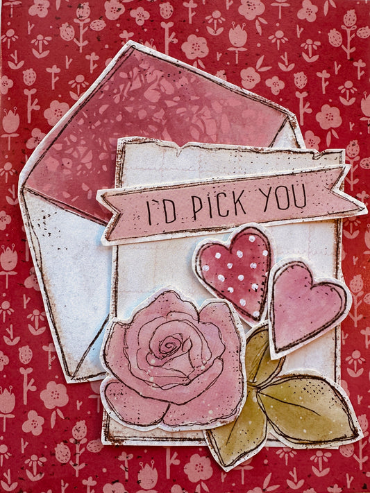 I'd Pick You Handmade Card Idea