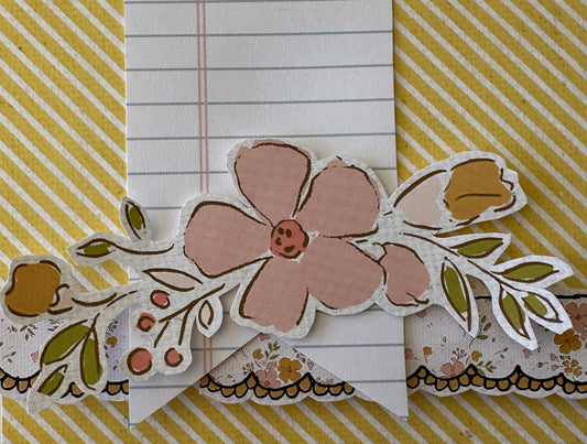Floral Diagonal Striped Handmade Card Idea