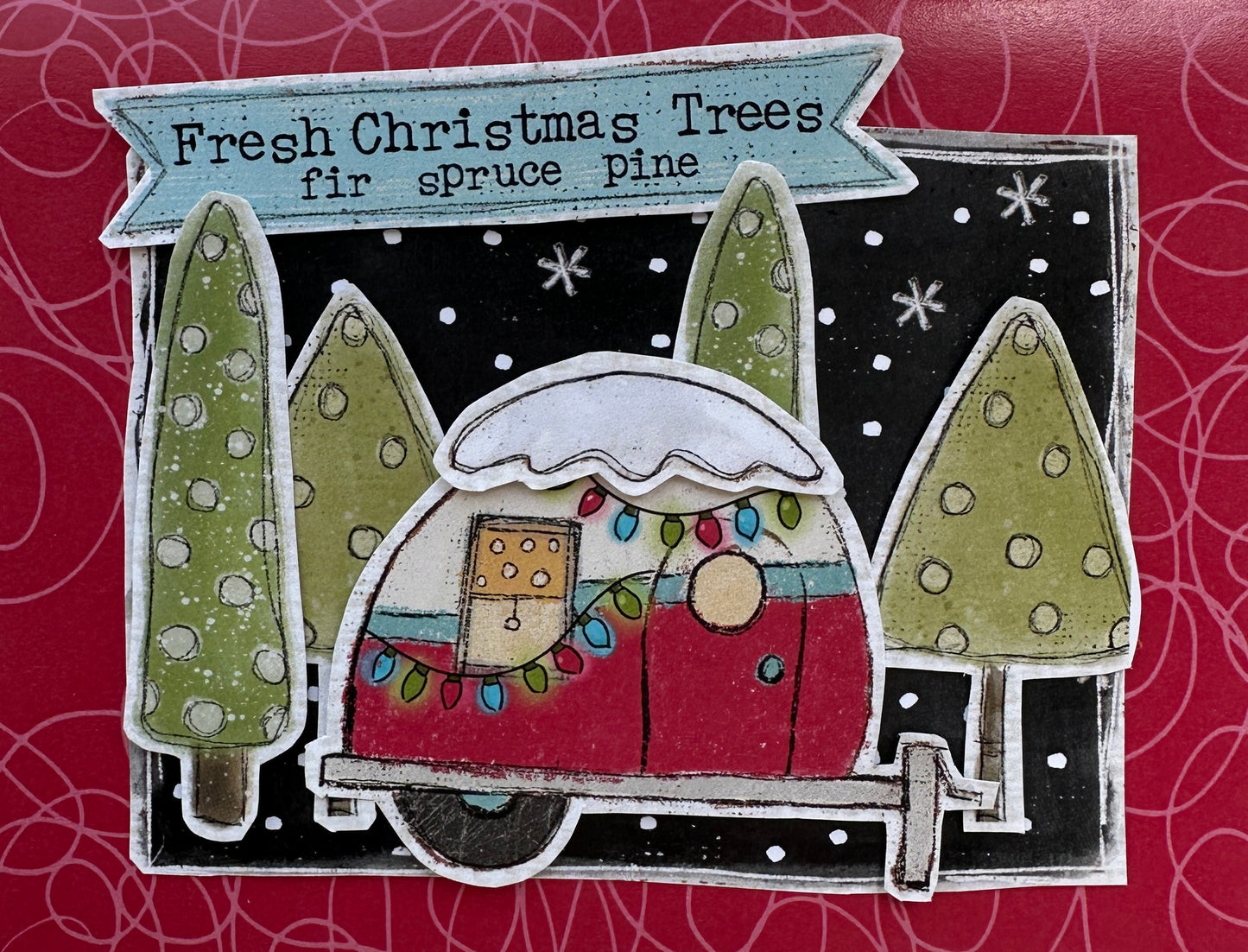 CCO 999 Card Cut Out 999 Snowy Background Blackbird