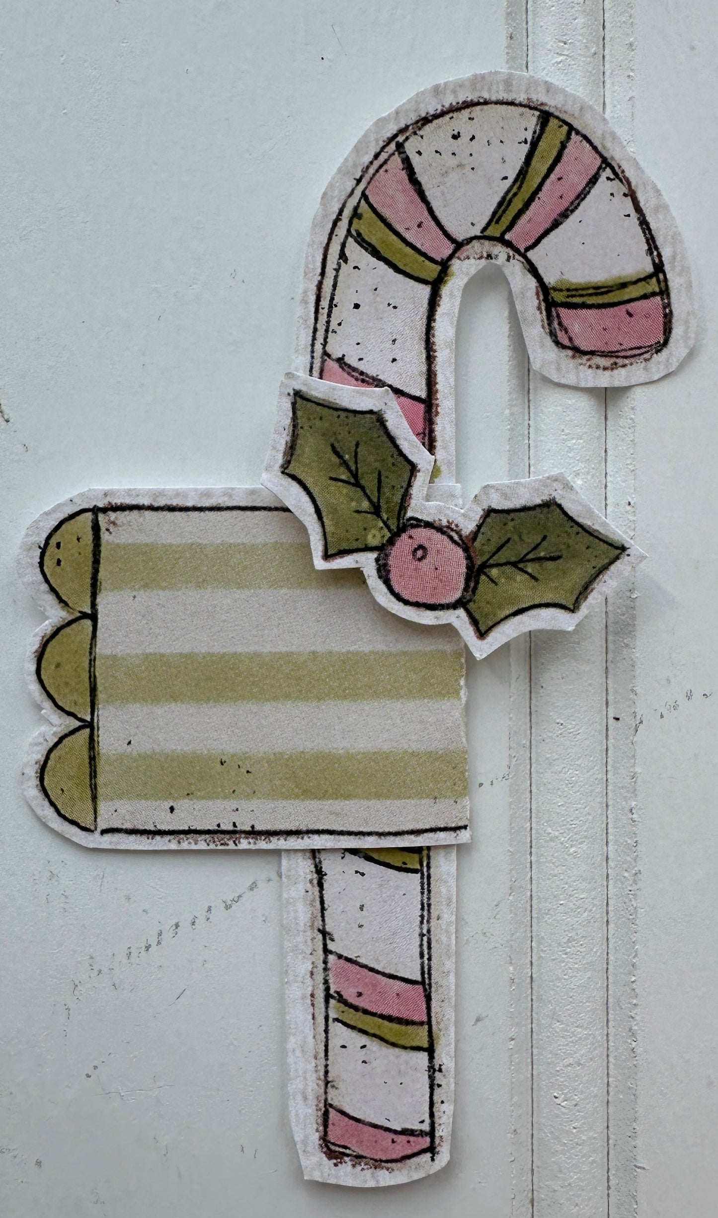 CCO 993 Card Cut Out 993 Cream & Pink Candy Canes (Copy)