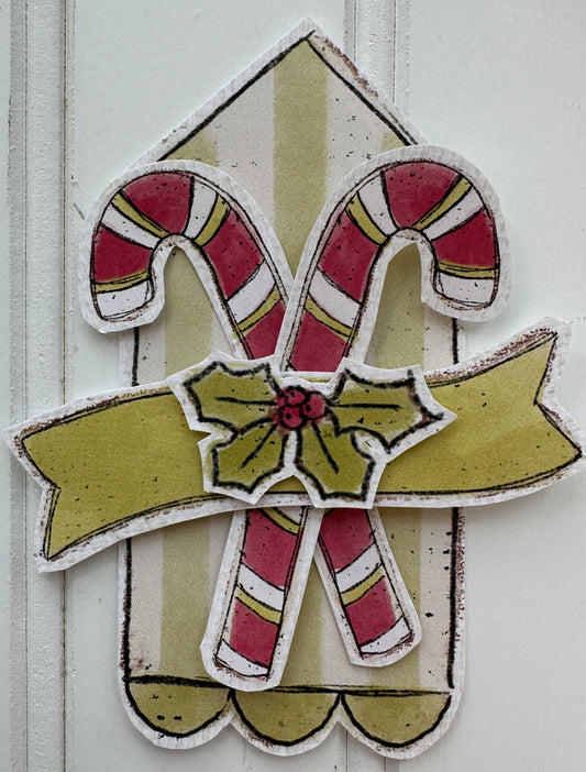 Candy Canes with Holly Tag Handmade Card Idea