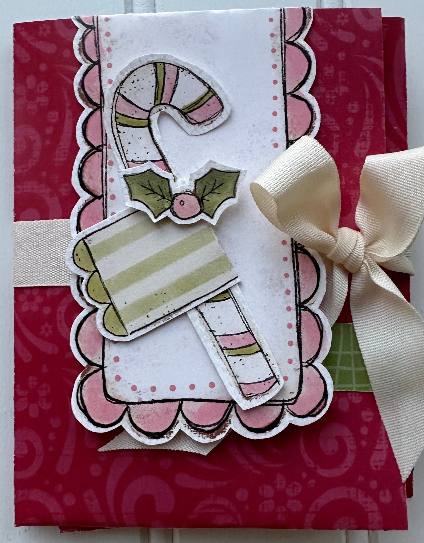 CCO 993 Card Cut Out 993 Cream & Pink Candy Canes (Copy)