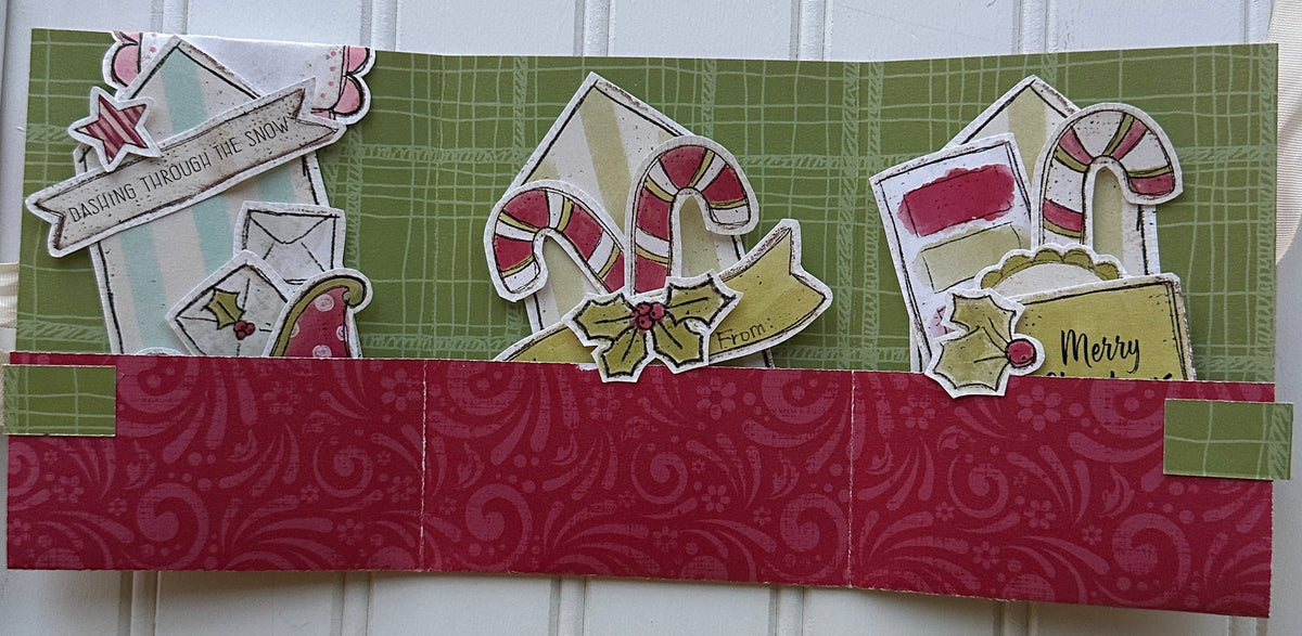 Inch Worm Messy Plaid Red Wagon Flourish Double Sided Cardstock  29-105