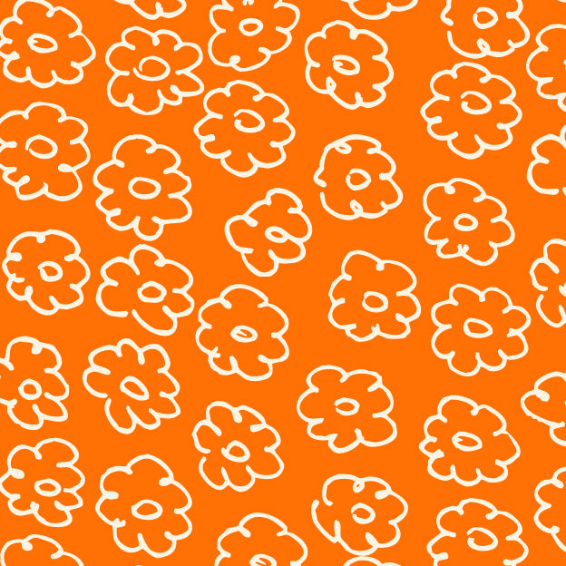 Orange Poppy Posies Cardstock