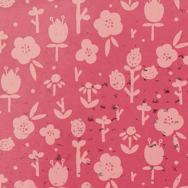 Red Wagon Stamped Flowers