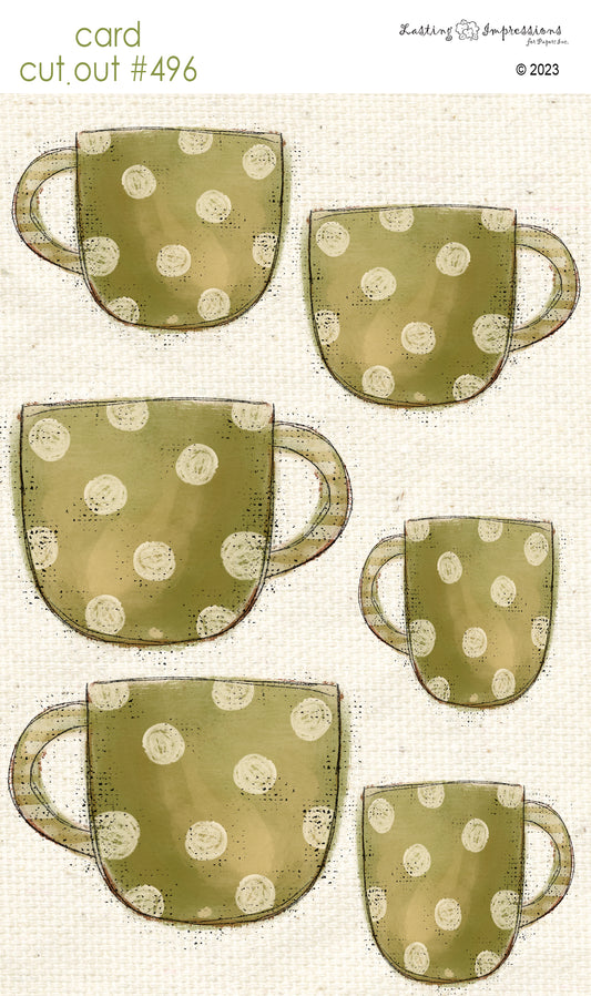 CCO 496 Card Cut Out #496 Inch Worm Mug with Polka Dots