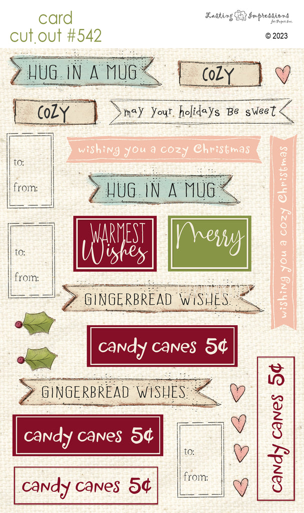 CCO 542 Card Cut Out #542 Christmas Sentiments
