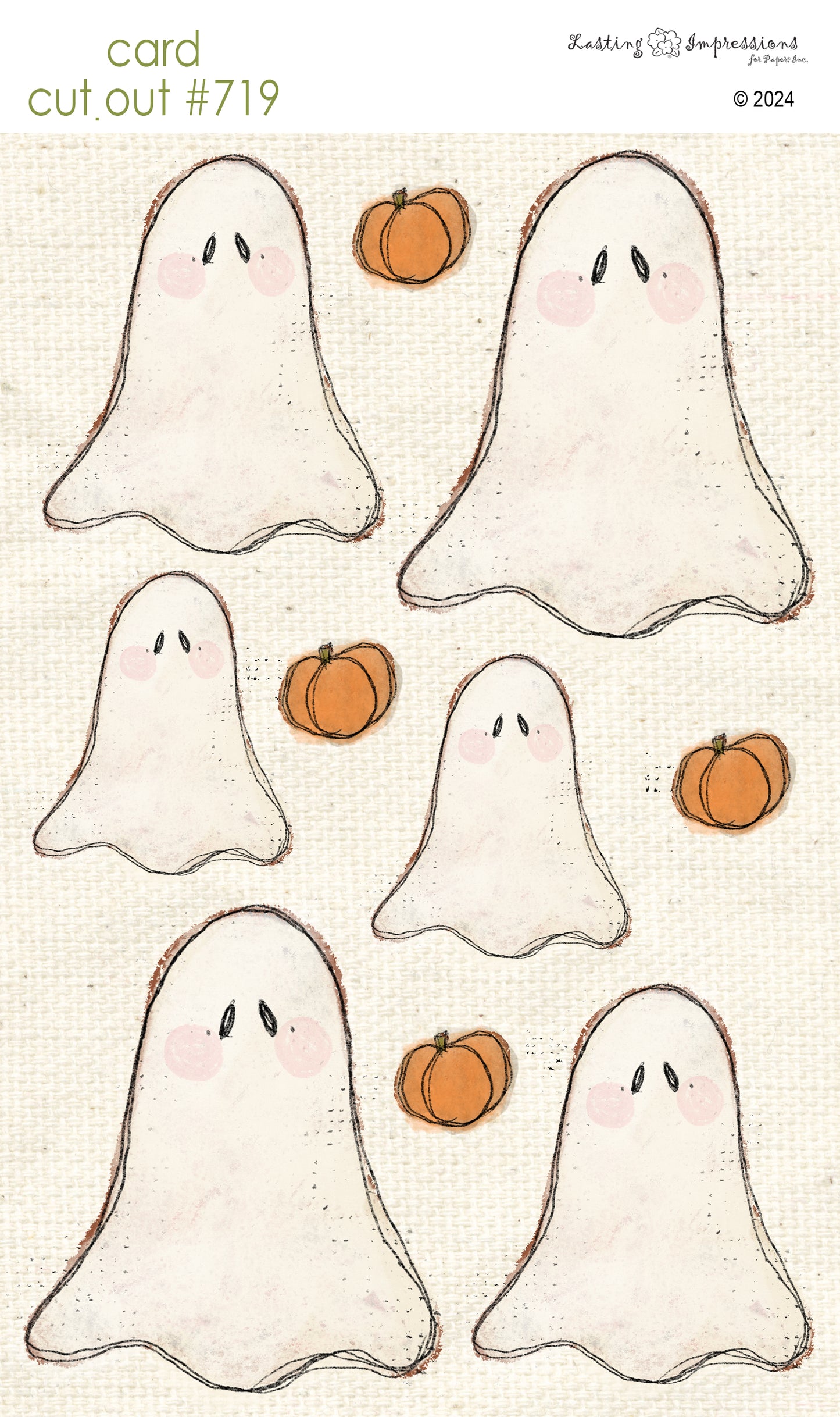 CCO 719 Card Cut Out #719 Ghost with Pumpkins