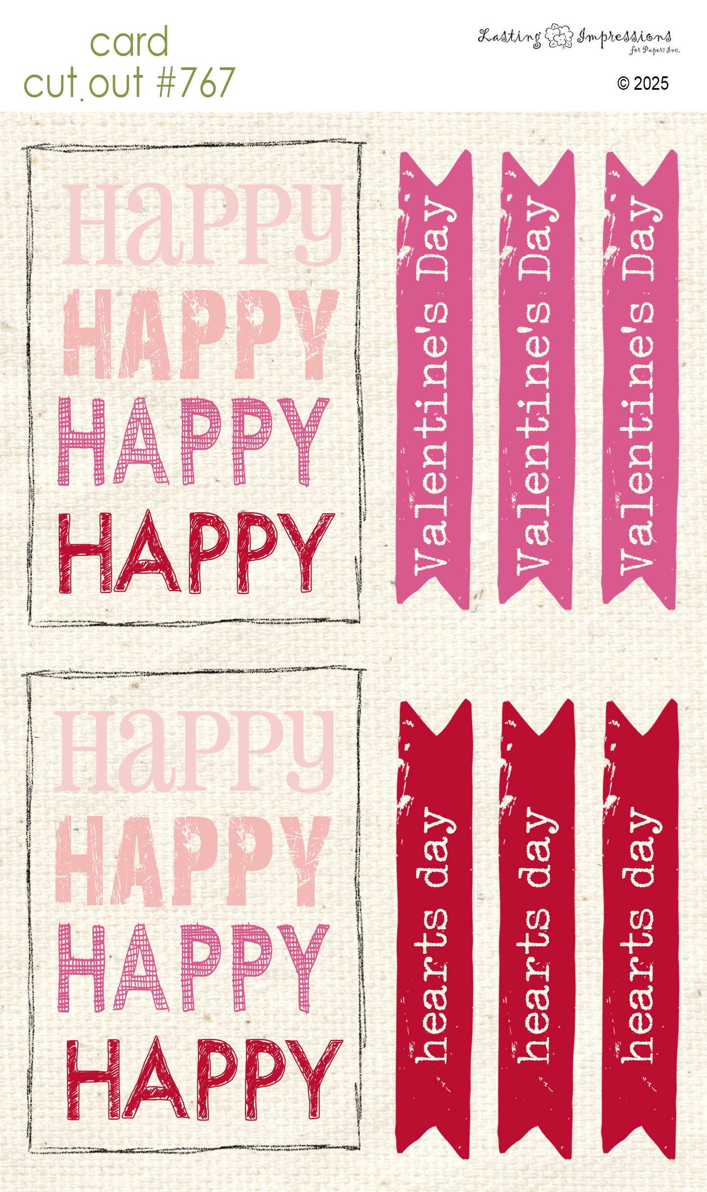 CCO 767 Card Cut Out # 767 Happy Happy Happy