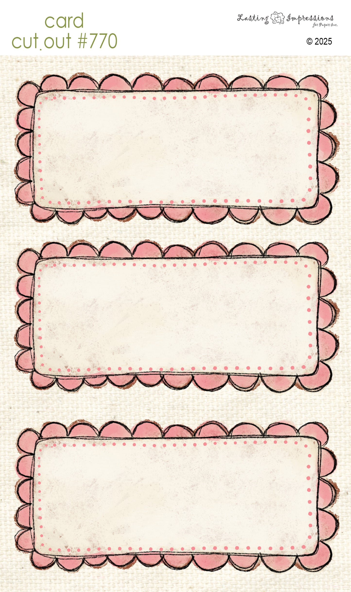 CCO 770 Card Cut Out # 770 Pink Scalloped Frame