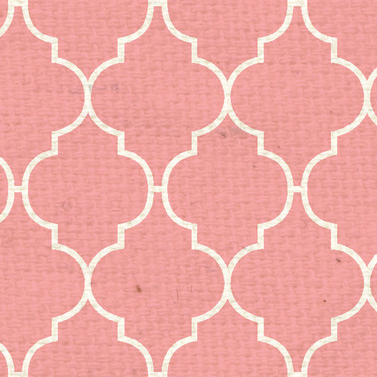 PGQF8  Pink Geranium Quatrefoil Paper  8 1/2 x 11