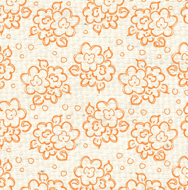*OPDF8  Orange Poppy Doodle Flowers Paper  8 1/2