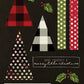 CCO17 - Card Cut Out #17 - Primitive Trees on Black Canvas
