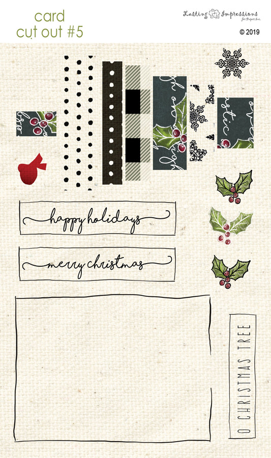 CCO05 - Card Cut Out #5 - Black  and White Tree