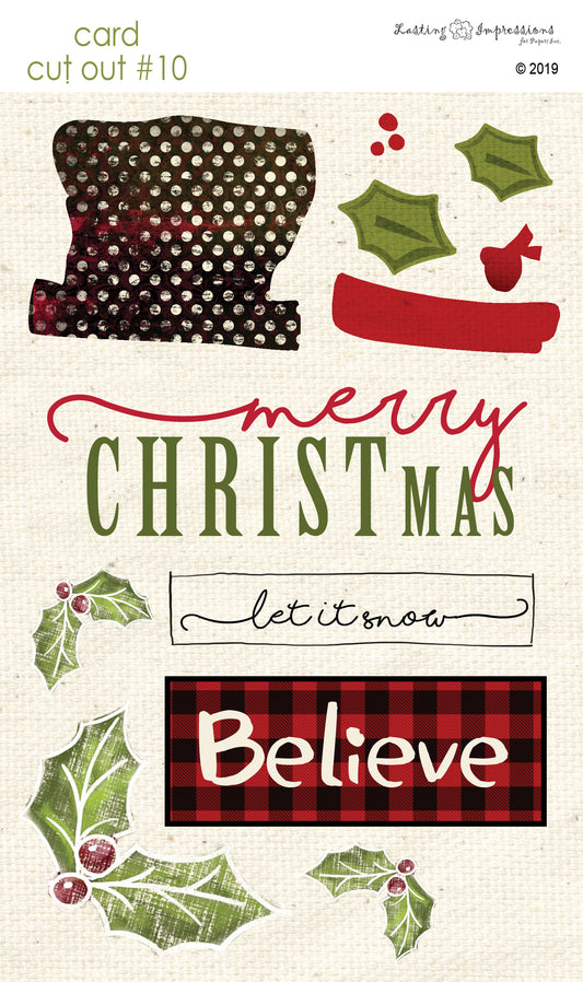 CCO10 - Card Cut Out #10 - Snowman Hat on Natural Canvas