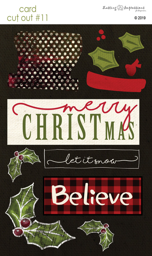 CCO11 - Card Cut Out #11 - Snowman Hat on Black Canvas
