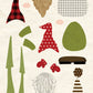CCO14 - Card Cut Out #14 - Gnomes on Natural Canvas