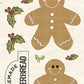 CCO18 - Card Cut Out #18 - Gingerbread Men on Natural Canvas