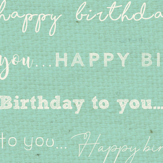 HBSF - Happy Birthday Sea Foam Paper  8 1/2 x 11