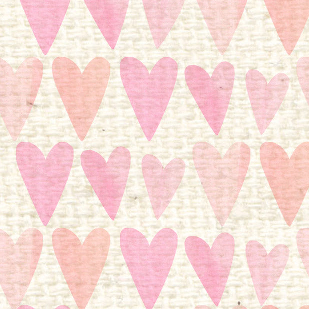 Pink Geranium Watercolor Hearts