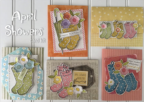 ********April Showers Handmade Card Kit (makes 2 of each card)