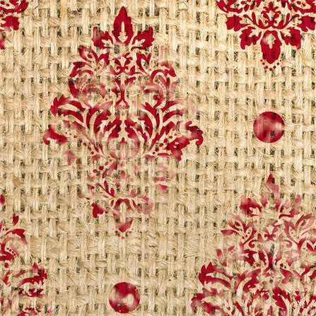 BUR - Burlap Red Damask 8 1/2 x 11 - One Sheet