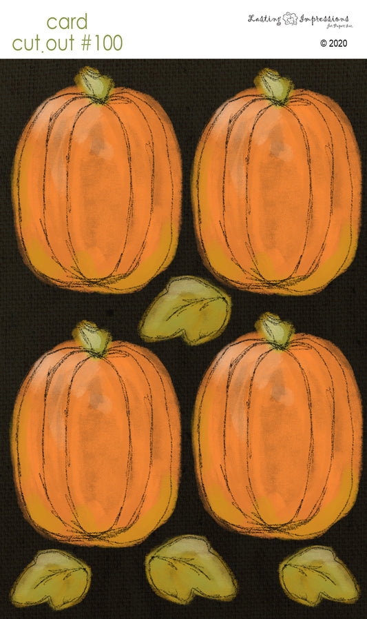 CCO 100 Card Cut Out #100 - Pumpkins on Black