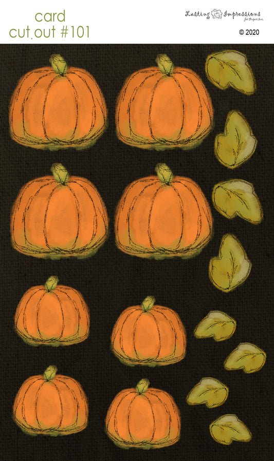 CCO 101 - Card Cut Out #101 Med & Small Pumpkins on Black