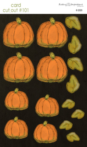 ********CCO101 - Card Cut Out #101 Med & Small Pumpkins on Black