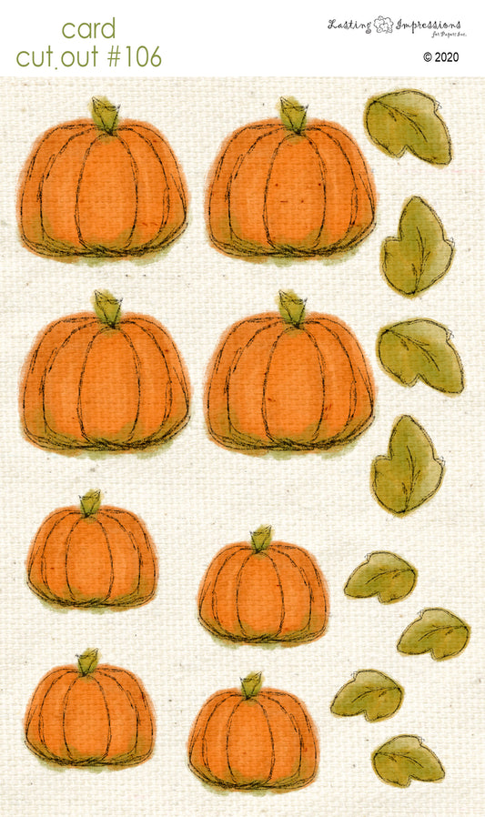 CCO 106 - Card Cut Out #106 - Med & Small Pumpkins on Natural