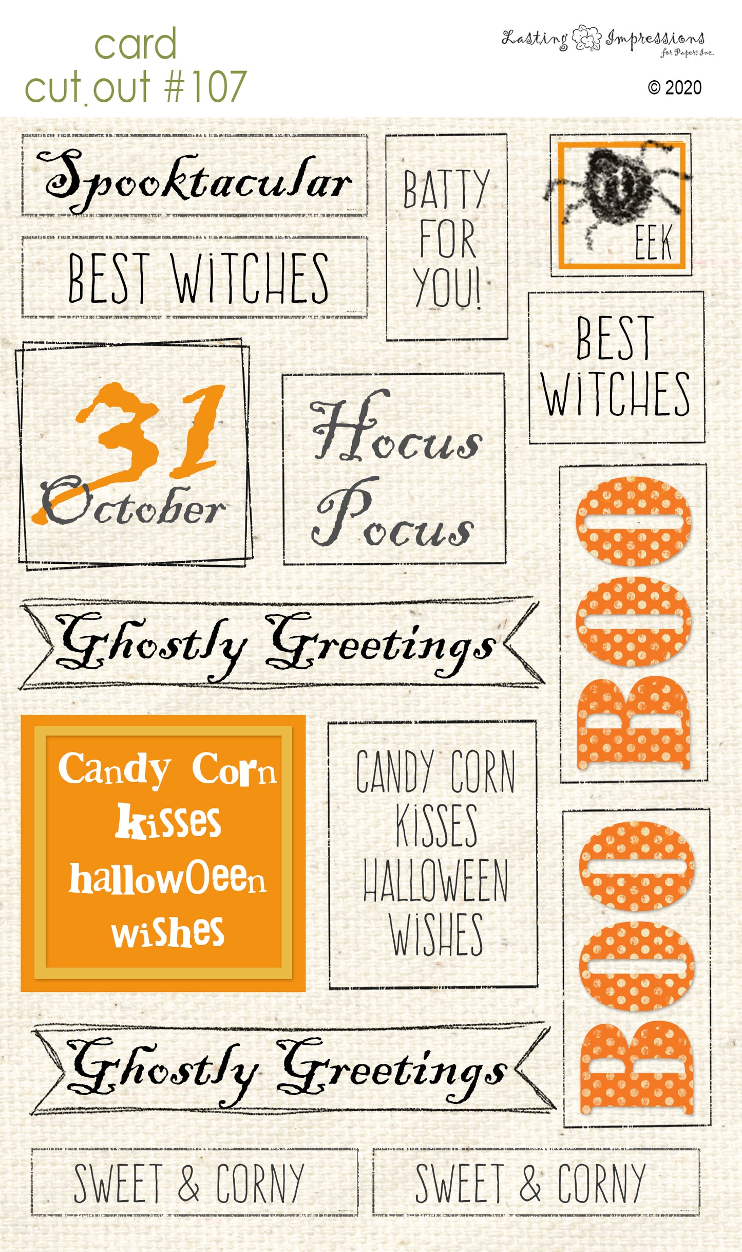 CCO 107 - Card Cut Out #107 - Halloween Sentiments