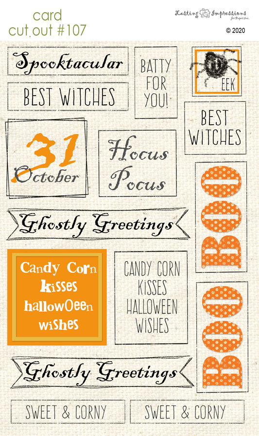 CCO 107 - Card Cut Out #107 - Halloween Sentiments