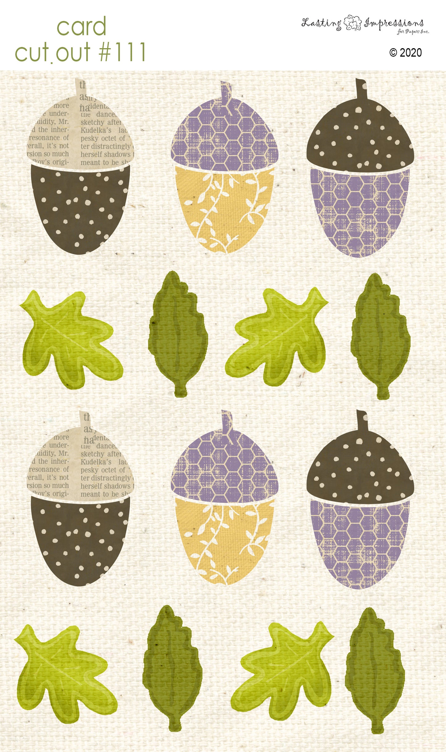 CCO111 - Card Cut Out #111 - Small Acorns & Leaves