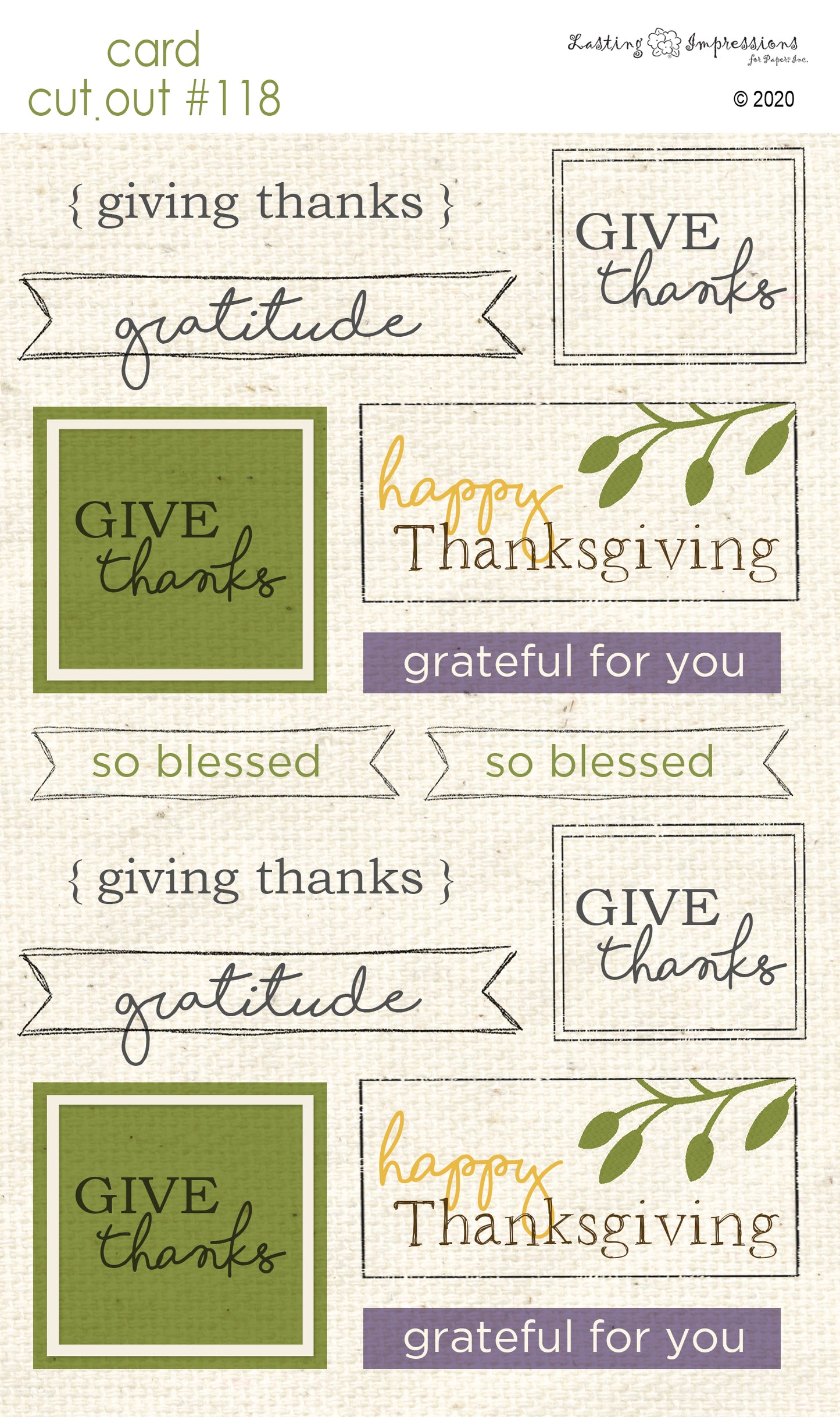 CCO118- Card Cut Out #118 - Autumn Sentiments