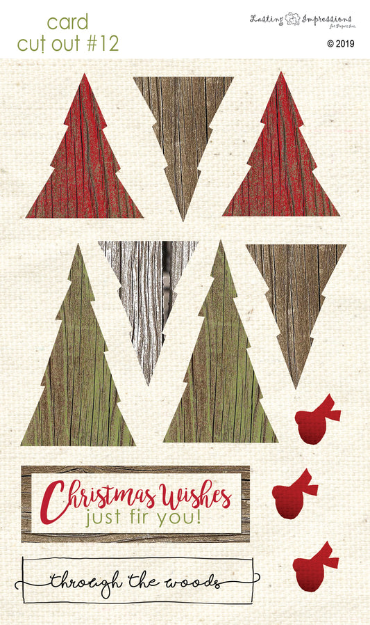 CCO12 - Card Cut Out #12 - Fir Trees on Natural Canvas