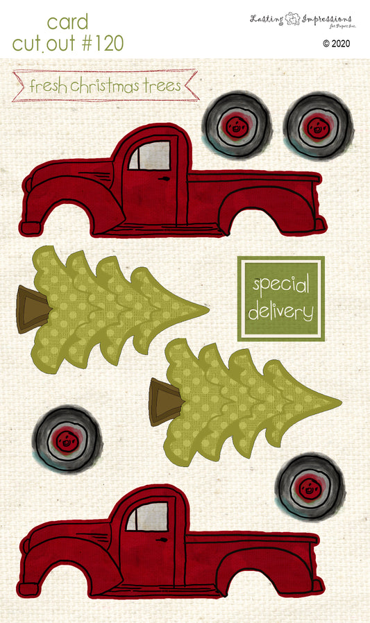 CCO120 - Card Cut Out #120 Christmas Truck with Tree