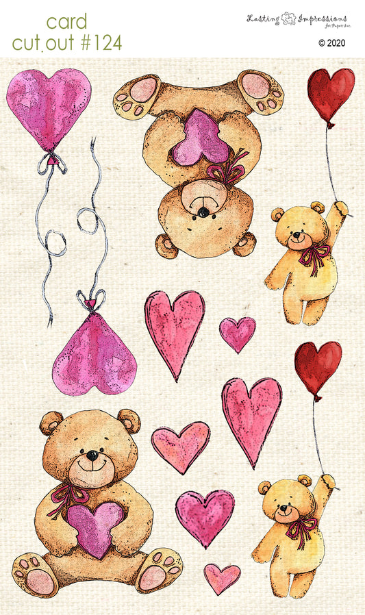 CCO 124 - Card Cut Out #124 - Teddy Bear Hugs