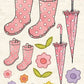 CCO152 Card Cut Out #152 -  Pink Geranium Rainboots