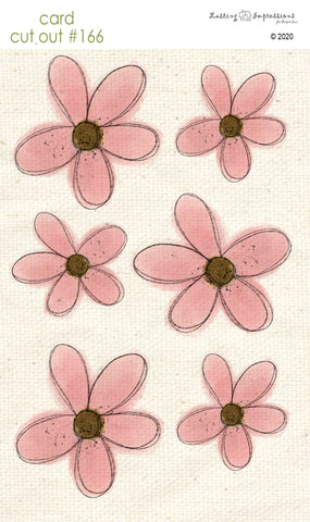 ********CCO166- Card Cut Out #166 Pink Geranium Daisy