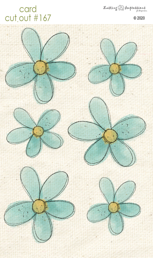 CCO167- Card Cut Out #167 Sea Foam Daisy