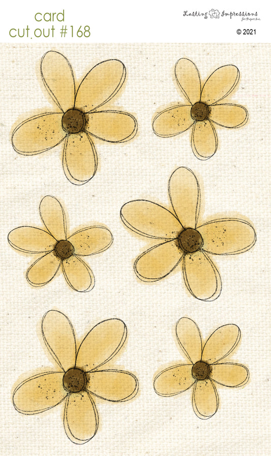 CCO168- Card Cut Out #168 Yellow Daisy