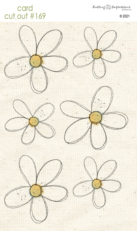 CCO169- Card Cut Out #169 White Daisy