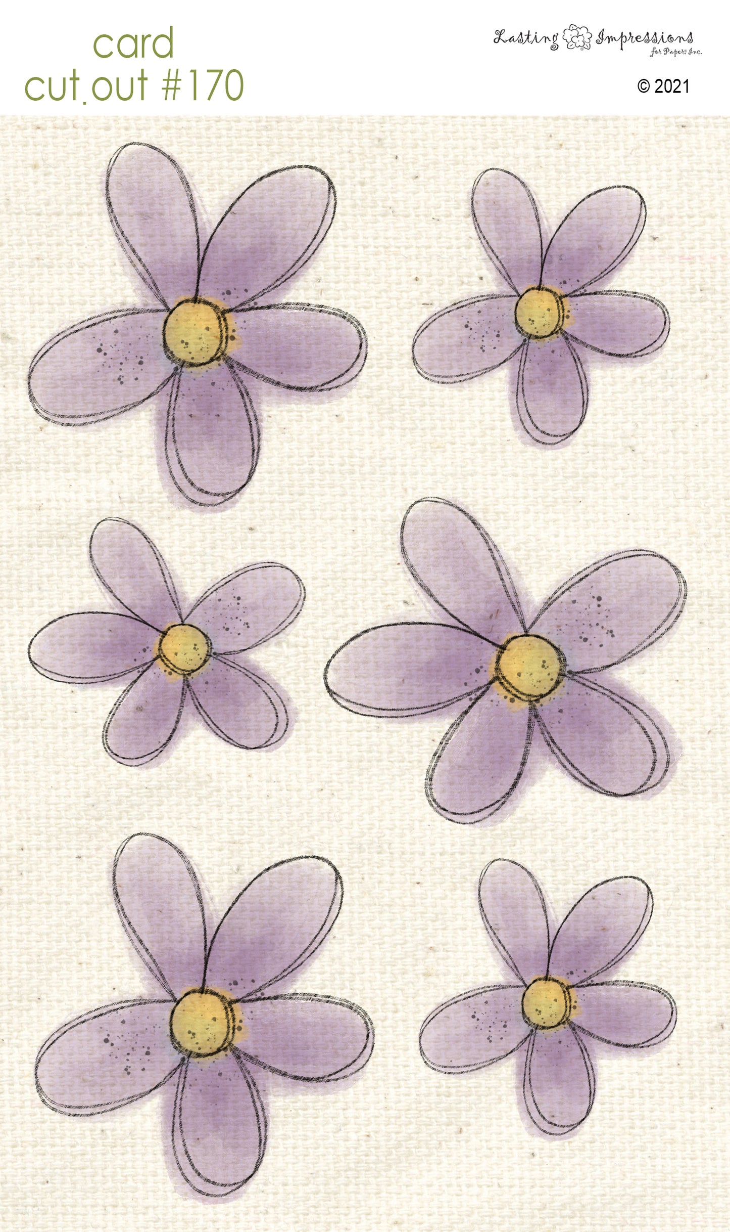 CCO170- Card Cut Out #170 Vintage Lilac Daisy