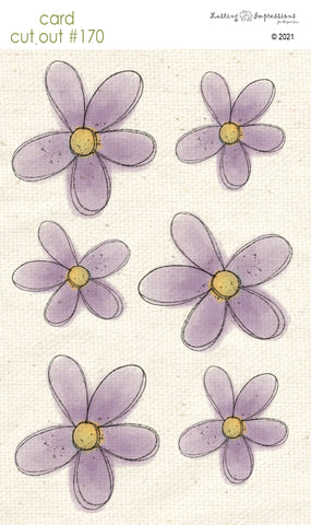 ********CCO170- Card Cut Out #170 Vintage Lilac Daisy