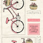 CCO177- Card Cut Out #177 Pink Geranium Bicycle - Bike