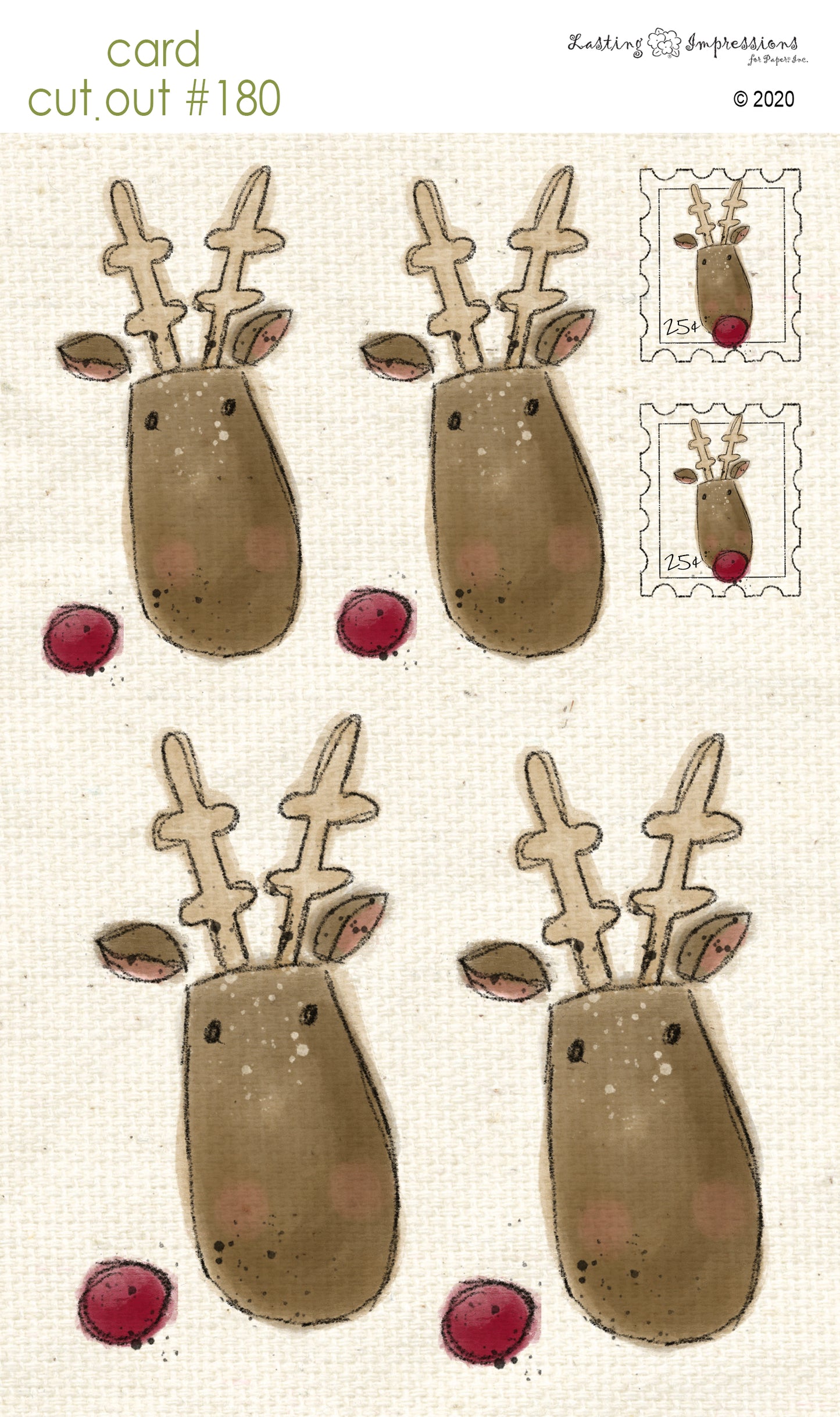 CCO180- Card Cut Out #180 Rudolph