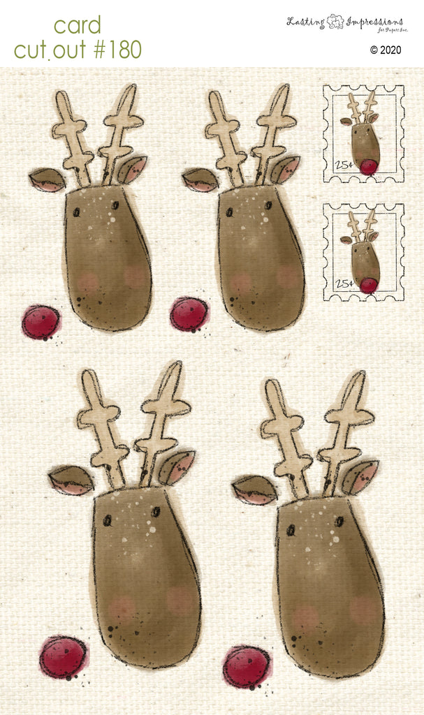 ********CCO180- Card Cut Out #180 Rudolph