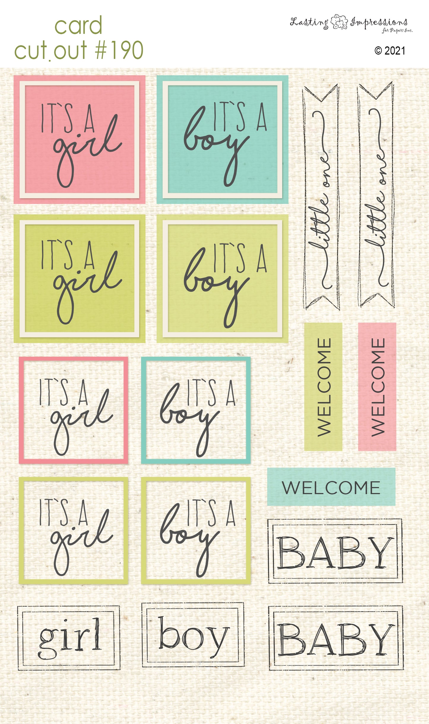 CCO190 Card Cut Out #190 Baby Sentiments