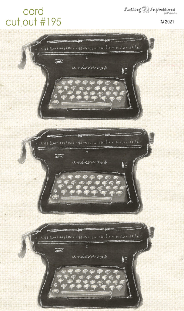 ********CCO195 Card Cut Out #195 Black Typewriter