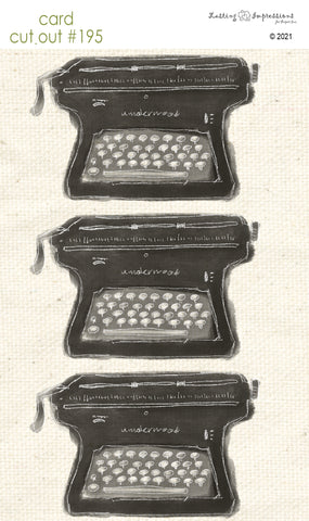 ********CCO195 Card Cut Out #195 Black Typewriter